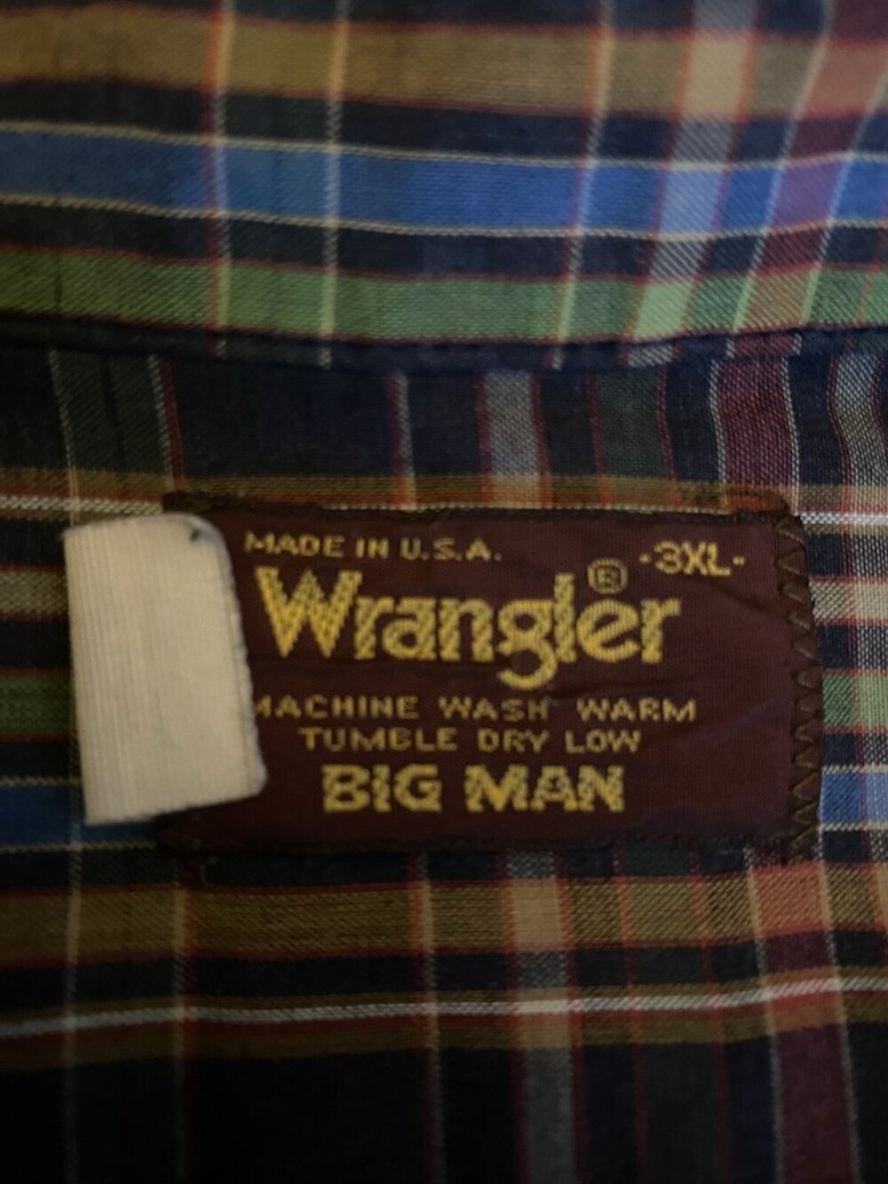 Colorful Mens Wrangler Big Man  3XL Shirt Big Tall
